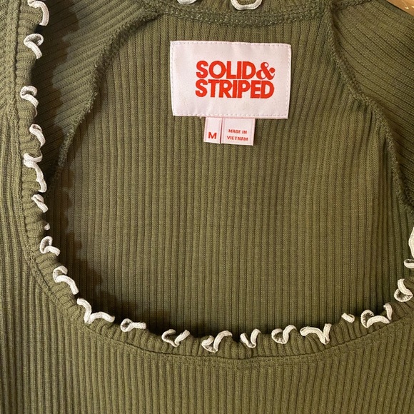 SOLID & STRIPED Green Ribbed Cropped Tee NEW Sz M - Picture 7 of 12